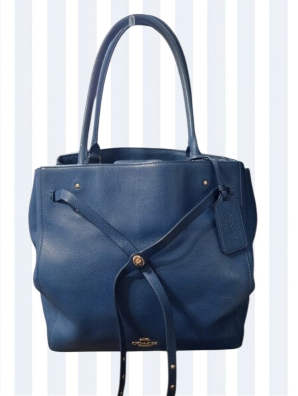 Coach Blue Leather Shoulder Tote